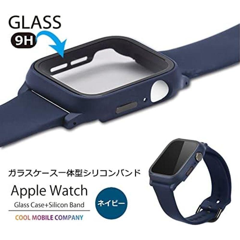 Apple Watch アップルウォッチ 4 ・ 5 ・ 6 ・ SE 用 ガラスケース一体型シリコンバンド 44mm 40mm (40mm｜savoia｜06