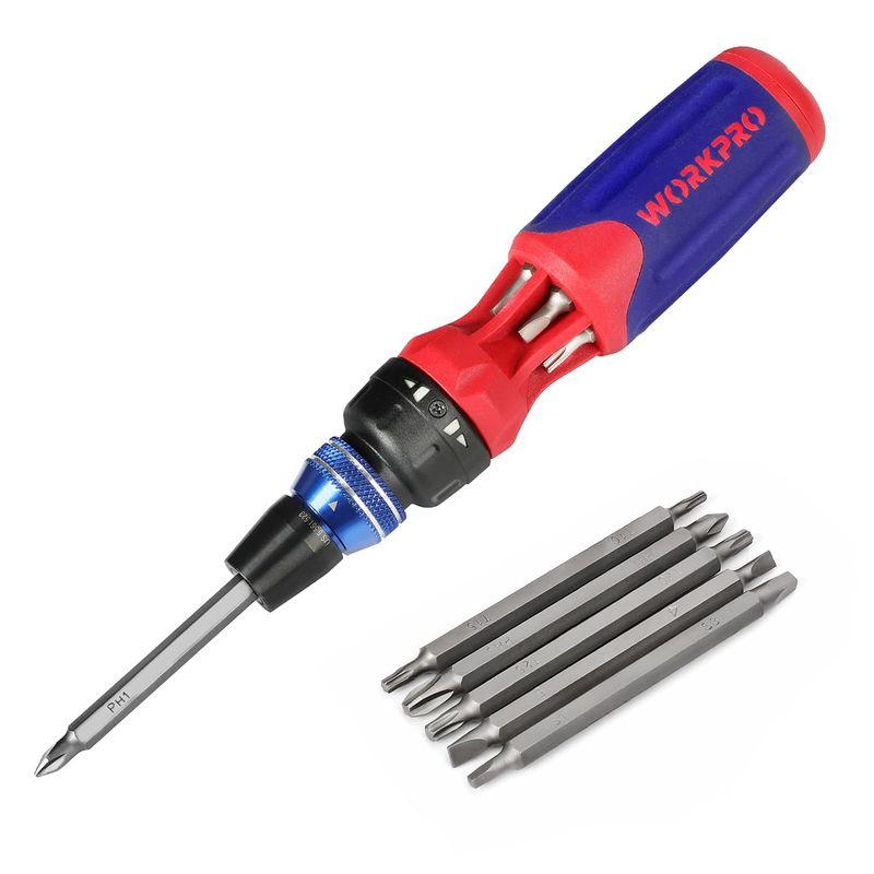 WORKPRO 差替ドライバーセット 12in1 ビット6本付 ラチェット WORKPRO 差替ドライバーセット 12in1 ビット6本付 ラチェット