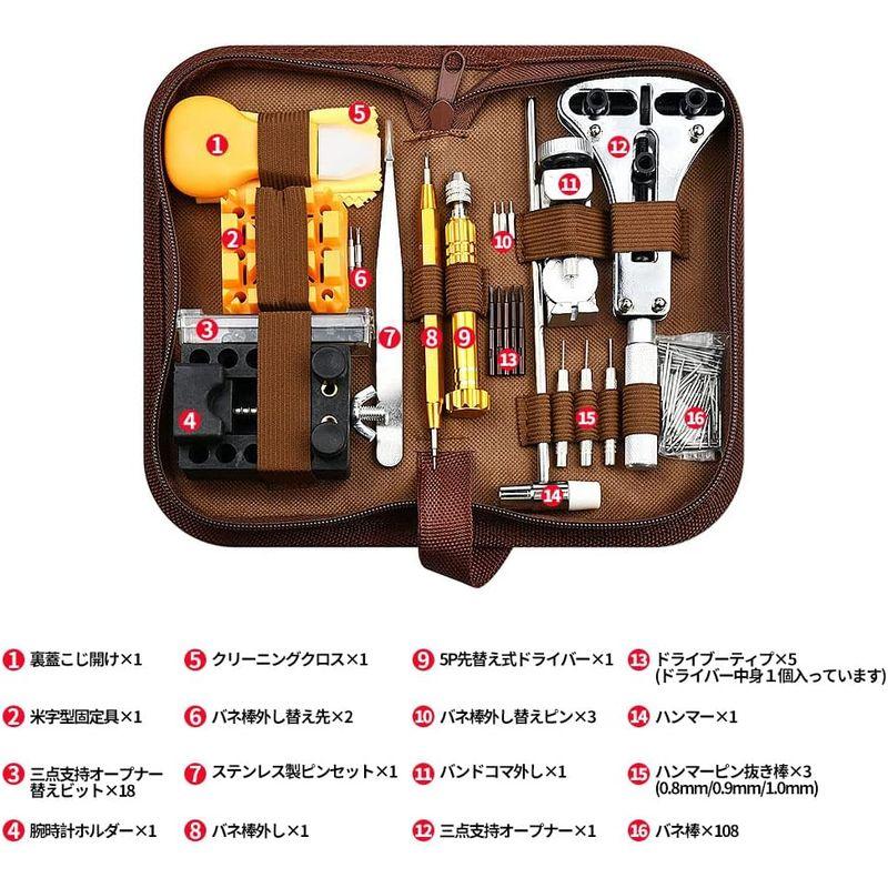 Glvaner 腕時計工具セット149点セット/172点セット 電池交換 時計修理ツール ベルト交換 修理工具 裏蓋開け 裏蓋オープナー サ｜savoia｜02