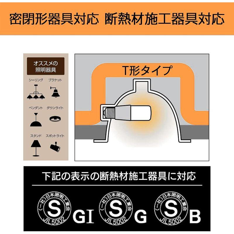 T形タイプ led電球 E26口金 60W形相当 6.7W T形タイプ 60W形 昼白色 910lm 全方向 電球形蛍光灯EFD15代替 断｜savoia｜04