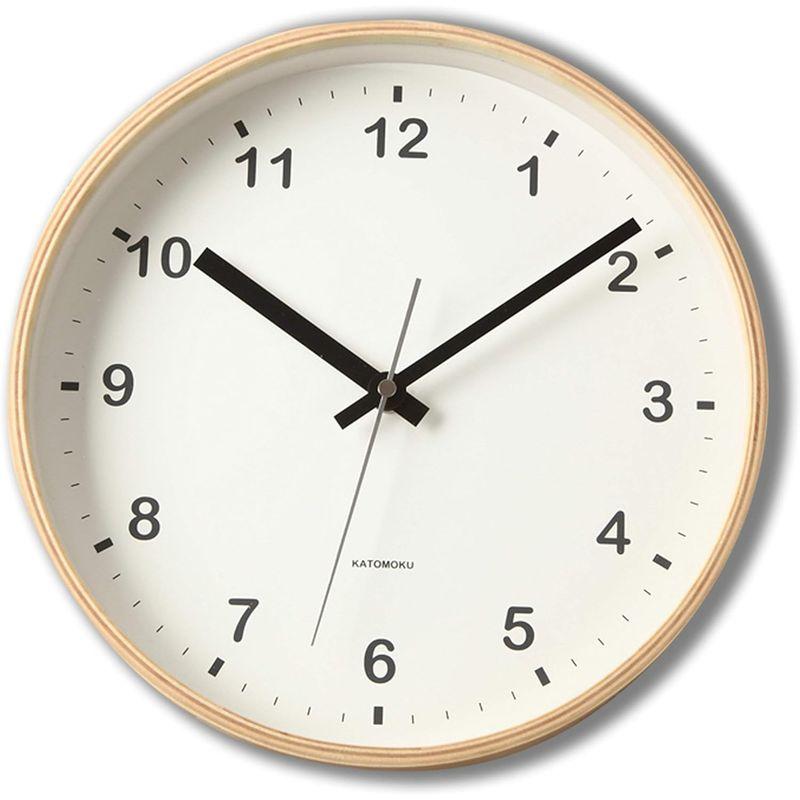 KATOMOKU plywood clock ナチュラル スイープ（連続秒針） km-33M φ252mm (クォーツ時計)｜savoia｜05