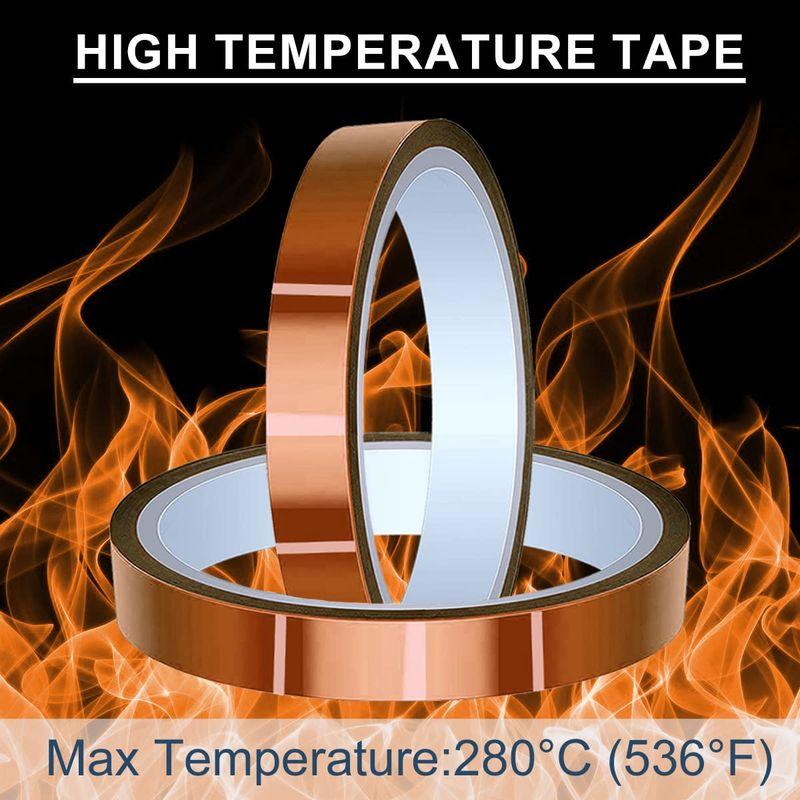 DAOKAI 2個ール 20mm x 28m(90フィート) 高温テープ 高温テープ ポリイミド耐熱テープ サーマルテープ カプトンテープ｜savoia｜04