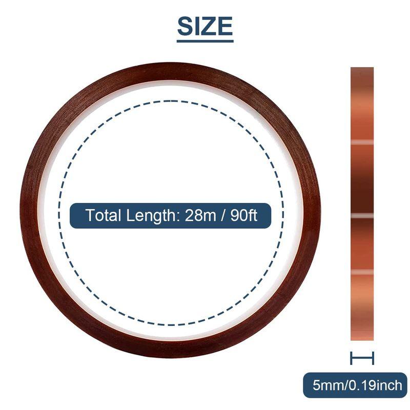 DAOKAI 2個ール 20mm x 28m(90フィート) 高温テープ 高温テープ ポリイミド耐熱テープ サーマルテープ カプトンテープ｜savoia｜06