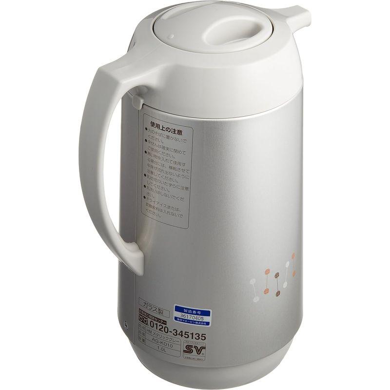 象印マホービン(ZOJIRUSHI) ガラス魔法瓶 保温卓上ポット 1000ml メタリックグレー AG-KD10-HM｜savoia｜03