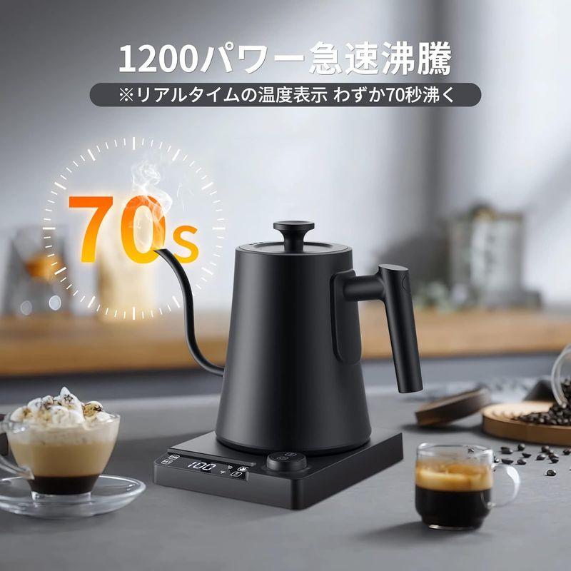 HAGOOGI 電気ケトル コーヒー 0.8L ドリップケトル 1200W コーヒー