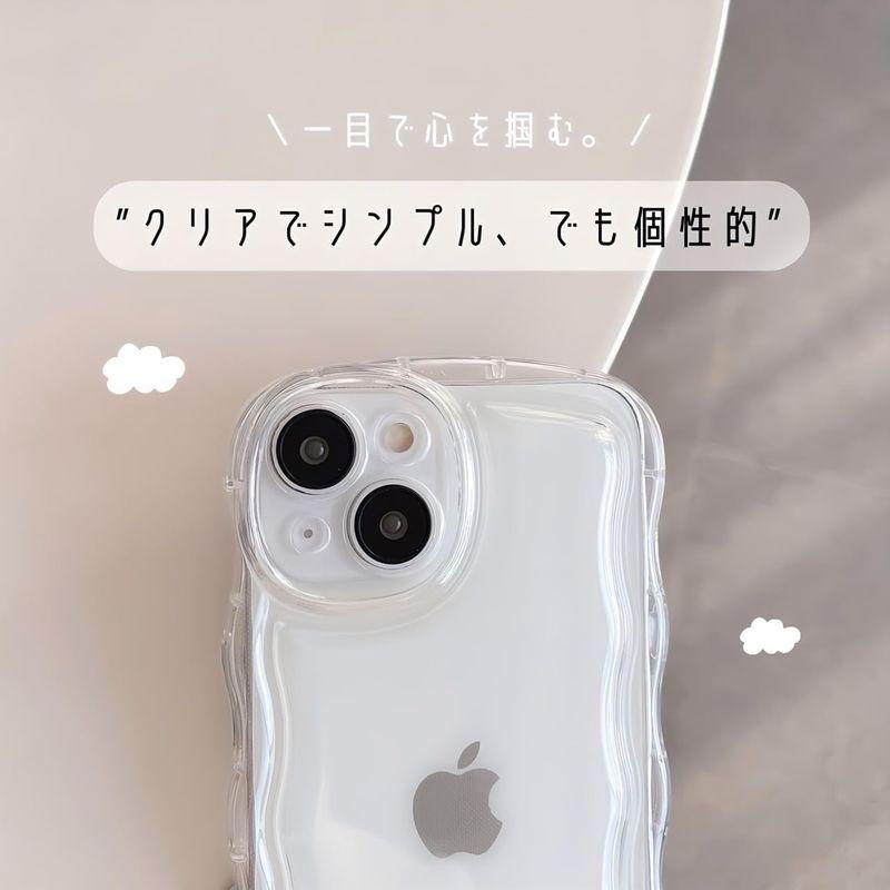 saymi's クリア ウェーブ おしゃれ 韓国 iPhone15pro ケース アクスタ収納 推し活にぴったり 手にフィット 透明 可愛い｜savoia｜07