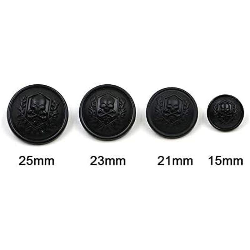 12個 メタルボタン ドミニアリング スカルボタン カジュアルスーツ ウィンドブレーカー カジュアル ボタン (21mm, Black)｜savoia｜02