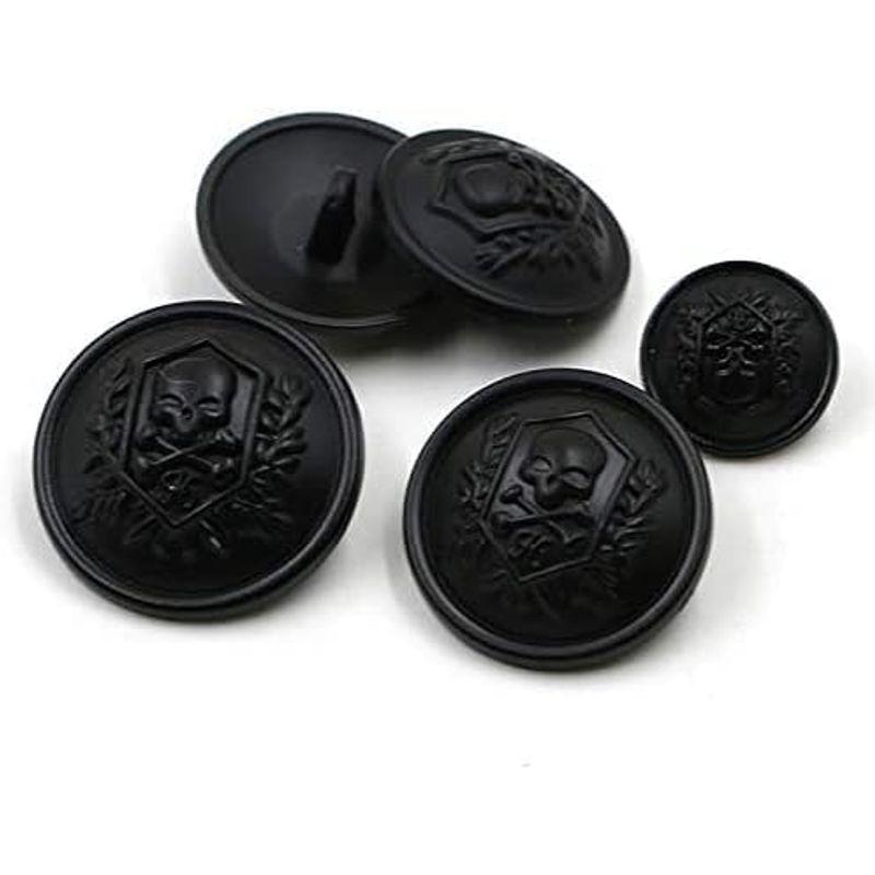 12個 メタルボタン ドミニアリング スカルボタン カジュアルスーツ ウィンドブレーカー カジュアル ボタン (21mm, Black)｜savoia｜04