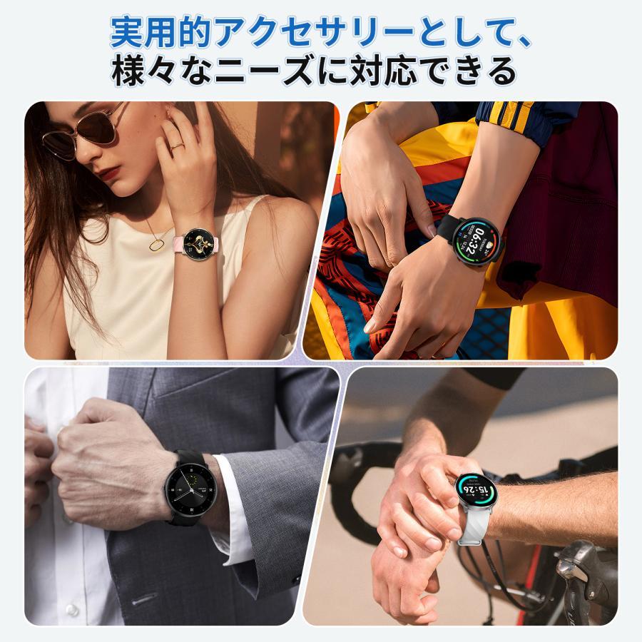 スマートウォッチ 日本製センサー 心拍数 2024最新 血中酸素 常時表示 通話機能 丸型 音声アシスタント 24時間健康管理 睡眠管理 生理周期 日本語説明書 ギフト
