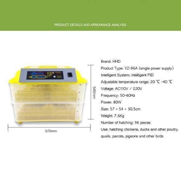 自動卵返し 孵卵器 静か ふ卵器 大容量 インキュベーター 最大96個 20-40℃ 孵化 羽化 爬虫類 カメ ブリード USプラグ 知育玩具 おすすめ 小学生 4歳 手作り 1歳 3歳 2歳 0歳 ヴァイオリン