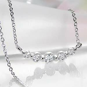 ダイヤモンド ネックレス グラデーション ライン 0.3ct ペンダント ダイヤ 18k 18金 ゴールド SAN0005