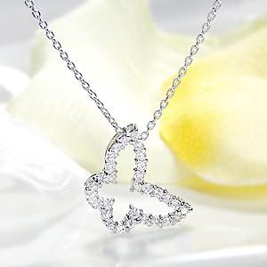 ダイヤモンドネックレス ネックレス ダイヤモンド ペンダント 蝶 ちょうちょ バタフライ 18k 18金 SAN0033の画像