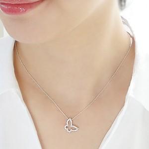 ダイヤモンドネックレス ネックレス ダイヤモンド ペンダント 蝶 ちょうちょ バタフライ 18k 18金 SAN0033の画像