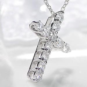 ダイヤモンドネックレス ネックレス ペンダント ダイヤモンド ダイヤ クロス 18k 18金 ゴールド 十字架 SAN0034の画像