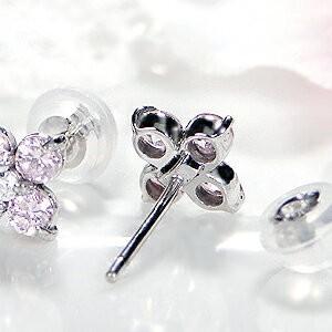 K18WG ピンク サファイア ダイヤモンド フラワー 花 SAKURA 桜色 18金 