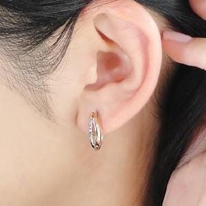 地金ピアス 地金 ピアス トリプルカラー フープピアス k18 18金 YG PG
