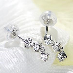 ダイヤモンドピアス ピアス ダイヤモンド スリーストーン トリロジー