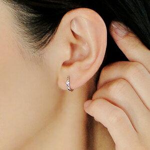 K18WG 0.1ct 一粒 ダイヤモンド フープ ピアス 18金 k18 K18WG 0.1ct 一粒 ダイヤモンド フープ ピアス 18金 k18
