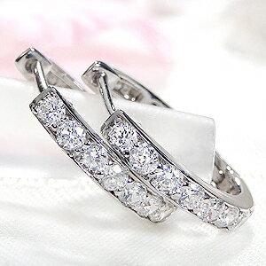 K18 WG YG PG 0.5ct ダイヤモンド フープ ピアス 18金 k18 ゴールド 豪華 ダイヤ 簡単 人気 クリスマス プレゼント 0.50ct レディース SAP0125の画像