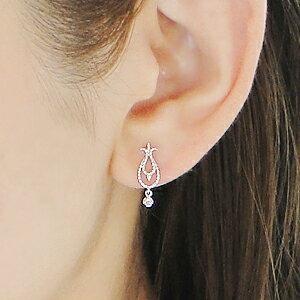 Pt900 ダイヤモンド ピアス PT プラチナ プラチナ900 クラシカル 