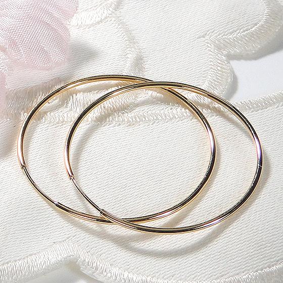 K18YG 地金 パイプフープ ピアス 送料無料 18金 18k フープ ゴールド