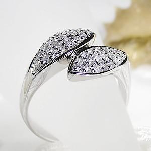 ダイヤモンドリング 指輪 リング ダイヤモンド プラチナ pt900 ダイヤ パヴェ リーフ 0.50ct SAR0011の画像