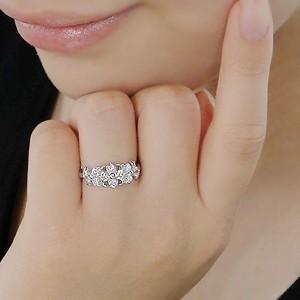 ダイヤモンドリング リング ダイヤモンド 指輪 プラチナ フラワー 0.5ct 10粒 10石 テンダイヤモンド 花 清楚 SAR0019の画像
