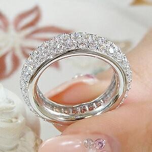 ダイヤモンド パヴェ pt900 豪華 2.50ct フルエタニティリング 指輪 