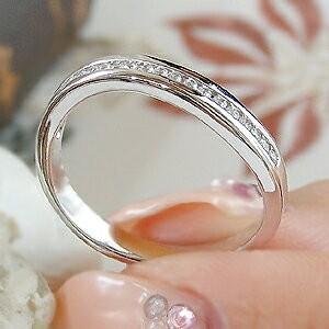 ダイヤモンド ウエーブ エタニティリング レール留め ダイア リング ダイヤリング 爪なし プラチナ900 0.12ct 指輪 レディース ギフト SAR0024の画像