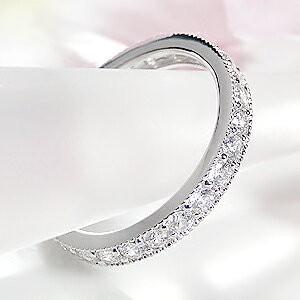 pt900　1.0ct ダイヤモンド ミル打ち フルエタニティリングリング ダイヤリング アンティーク ハードプラチナ900 1.0ct 指輪 レディース SAR0030の画像