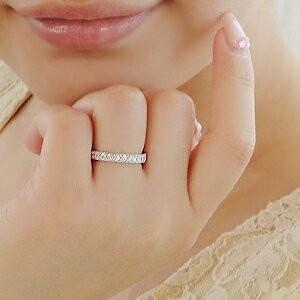pt900　1.0ct ダイヤモンド ミル打ち フルエタニティリングリング ダイヤリング アンティーク ハードプラチナ900 1.0ct 指輪 レディース SAR0030の画像