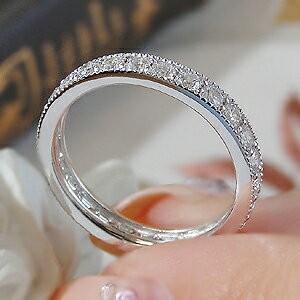 pt900　1.0ct ダイヤモンド ミル打ち フルエタニティリングリング ダイヤリング アンティーク ハードプラチナ900 1.0ct 指輪 レディース SAR0030の画像