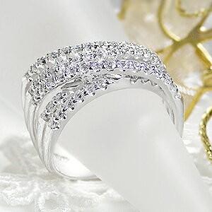 pt900 0.82ct ダイヤモンド 5連 グラマラス エタニティリング 