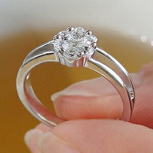 pt900 0.30ct フラワー ダイヤモンド リング 0.30ct フラワー 0.3  