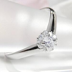 フラワーモチーフ Pt900 0.2ct ダイアモンド リング フラワー フラワーモチーフ Pt900 0.2ct ダイアモンド リング フラワー