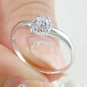 フラワーモチーフ Pt900 0.2ct ダイアモンド リング フラワー フラワーモチーフ Pt900 0.2ct ダイアモンド リング フラワー