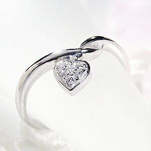 ダイヤモンド ハート パヴェ リング 指輪 ダイヤ フェミニン 0.05ct 