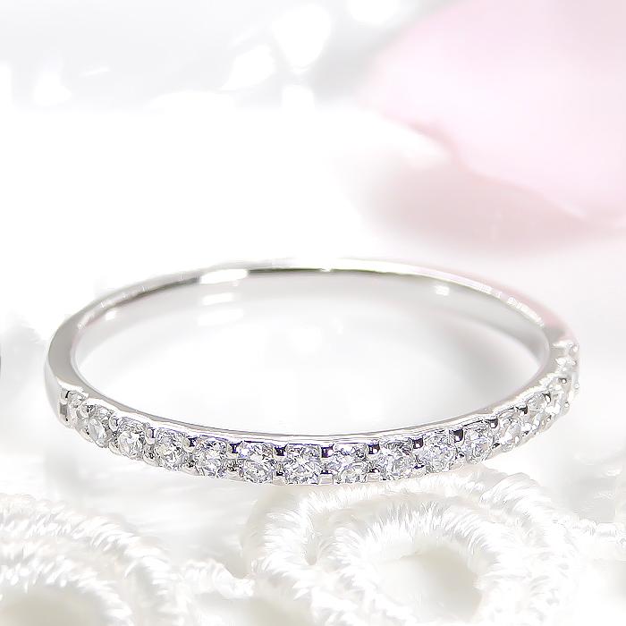 ダイヤモンド リング エタニティ プラチナ 0.2カラット 華奢 細身