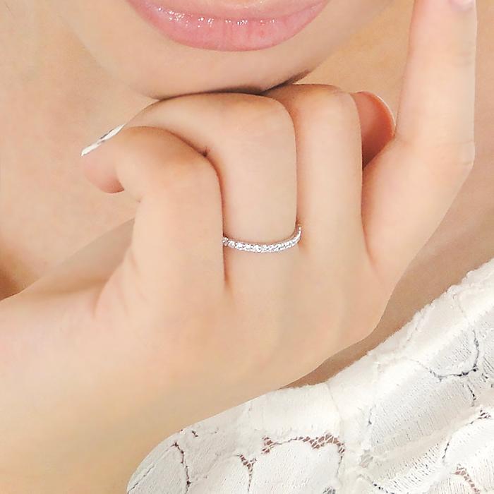 ダイヤモンド リング エタニティ プラチナ 0.2カラット 華奢 細身