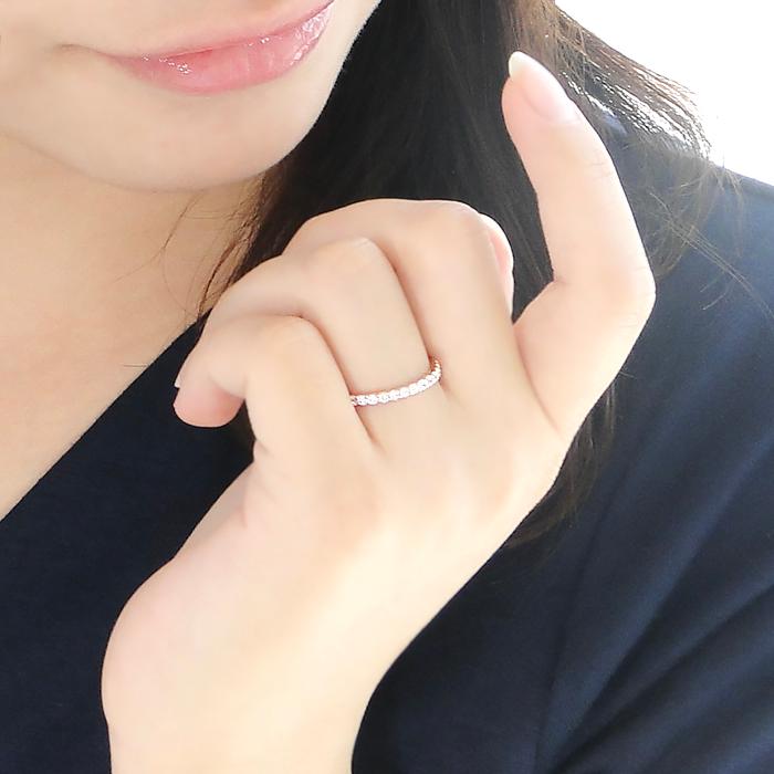 K18PG 0.3ct ダイヤモンド エタニティ リング 送料無料 ジュエリー アクセサリー 指輪 K18 PG ピンク ゴールド ダイヤ ダイア プレゼント 4月 誕生石 SAR0068-Pの画像