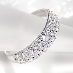 Pt900 0.7ct ダイヤモンド パヴェ リング ファッション ジュエリー アクセサリー レディース 指輪 プラチナ ダイア ゴージャス 送料無料 アトリエSAWA SAR0069の画像