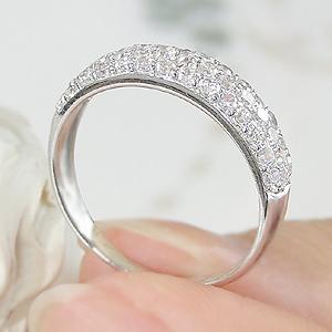Pt900 0.7ct ダイヤモンド パヴェ リング ファッション ジュエリー アクセサリー レディース 指輪 プラチナ ダイア ゴージャス 送料無料 アトリエSAWA SAR0069の画像
