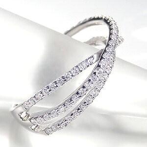 Pt900(ハード) 0.65ct ダイヤモンド クロス リング エタニティ 