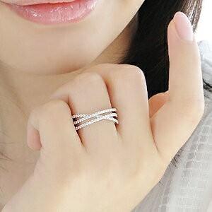 Pt900(ハード) 0.65ct ダイヤモンド クロスライン リング エタニティ クロス  0.6カラット ３連 プラチナ ダイア 指輪 レディース 重ねづけ プレゼント　SAR0111の画像