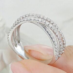 Pt900(ハード) 0.65ct ダイヤモンド クロスライン リング エタニティ 