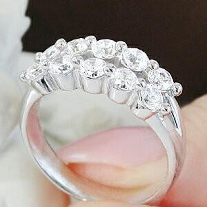 ダイヤモンド リング 二連 1カラット ダイヤ 指輪 1.0ct テン 