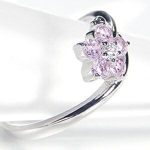 ピンクサファイア リング フラワー カラーストーン サファイア  