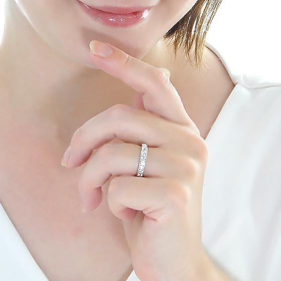 Pt900 1.5ctup ダイアモンド フルエタニティ リング ジュエリー