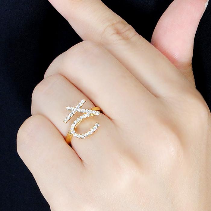 K18YG 0.32ct ひらがな さ ダイヤモンド リング 送料無料 ジュエリー