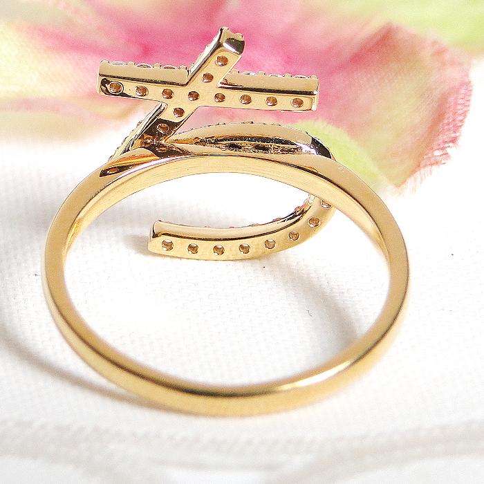 K18YG 0.32ct ひらがな さ ダイヤモンド リング 送料無料 ジュエリー